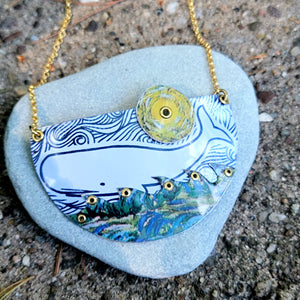Happy Whale Necklace - Repurposed Tin Collection