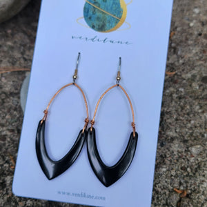 The Earthy Gem Collection - Obsidian & Copper Earrings