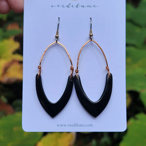 The Earthy Gem Collection - Obsidian & Copper Earrings