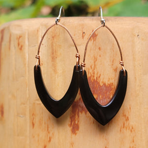 The Earthy Gem Collection - Obsidian & Copper Earrings