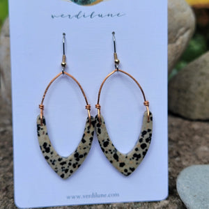 The Earthy Gem Collection - Dalmation Jasper & Copper Earrings
