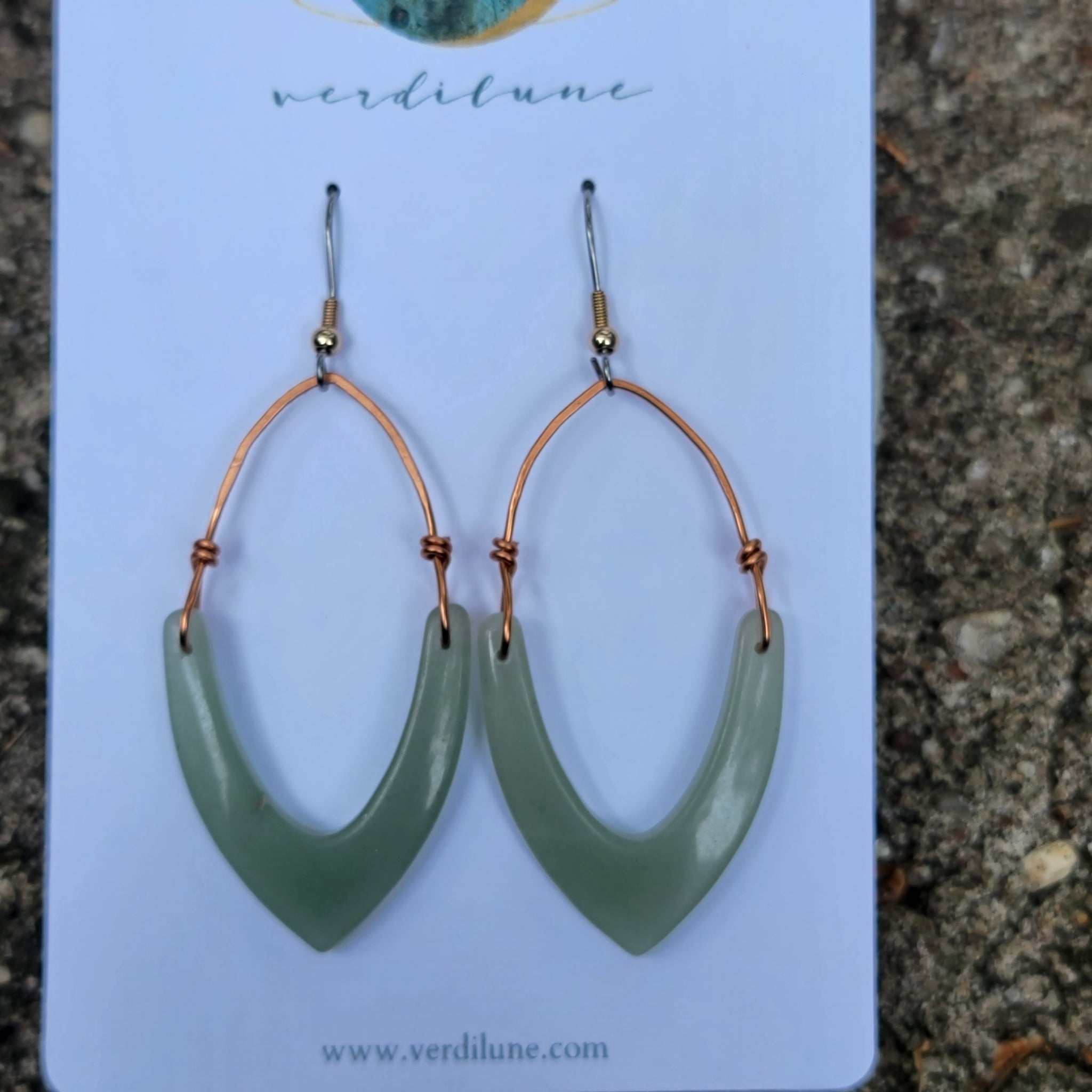 The Earthy Gem Collection - Aventurine & Copper Earrings