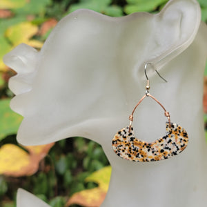 The Earthy Gem Collection - Chunky Dalmation Jasper & Copper Earrings