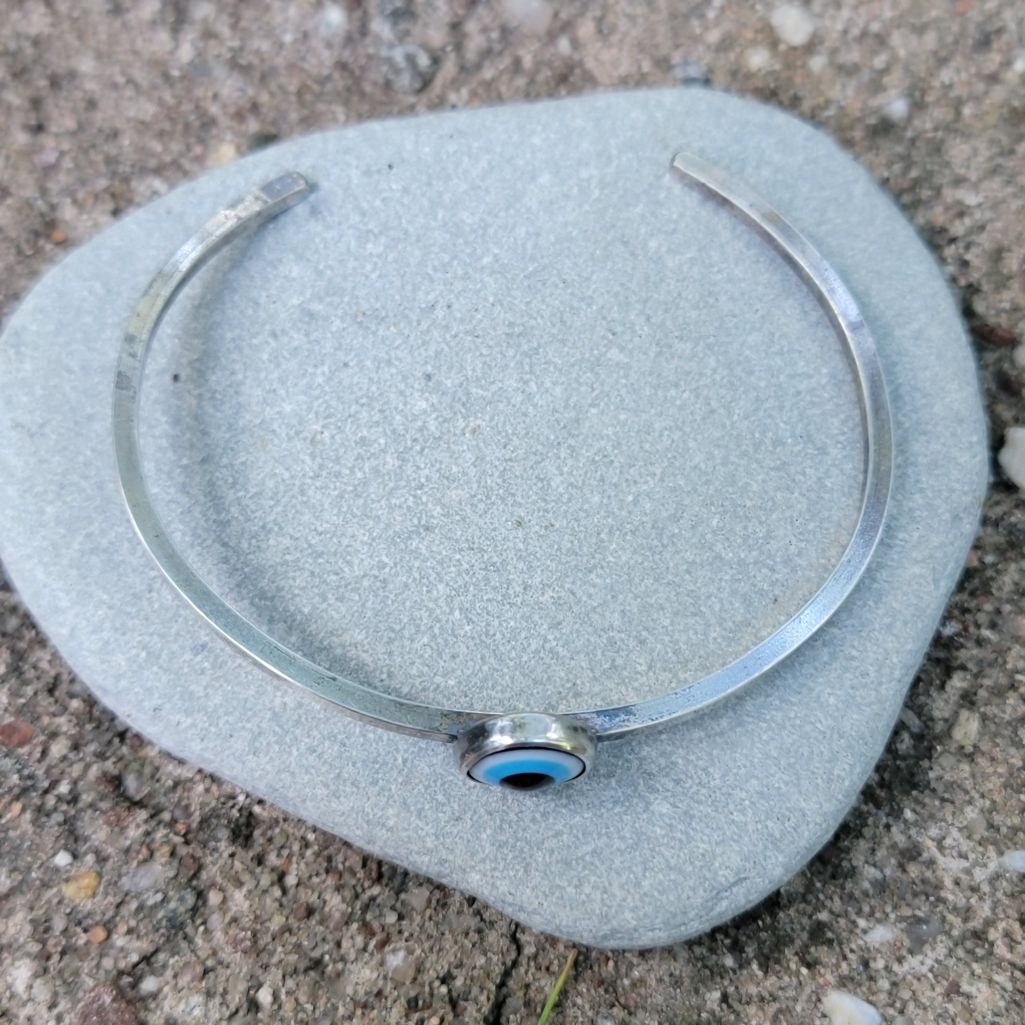 Mati Greek Evil🧿Eye Cuff in Sterling Silver