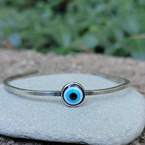 Mati Greek Evil🧿Eye Cuff in Sterling Silver