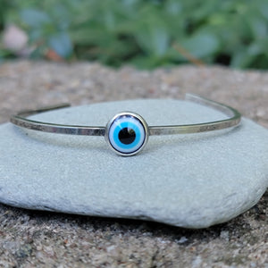 Mati Greek Evil🧿Eye Cuff in Sterling Silver