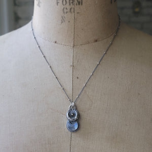 Sparkling Crescent Moon Pendant with Moonstone & Pyrite