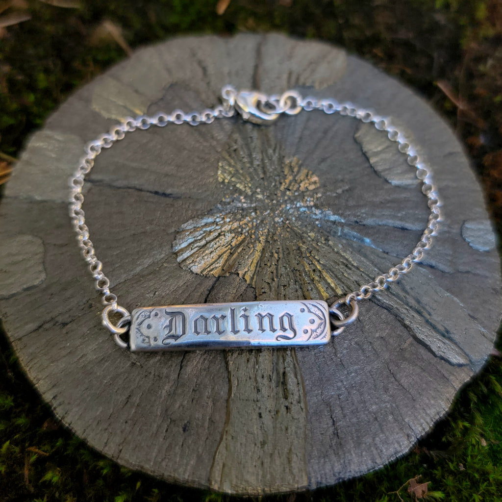 Darling - Victorian Antique Reproduction Heirloom Bracelet in Sterling Silver