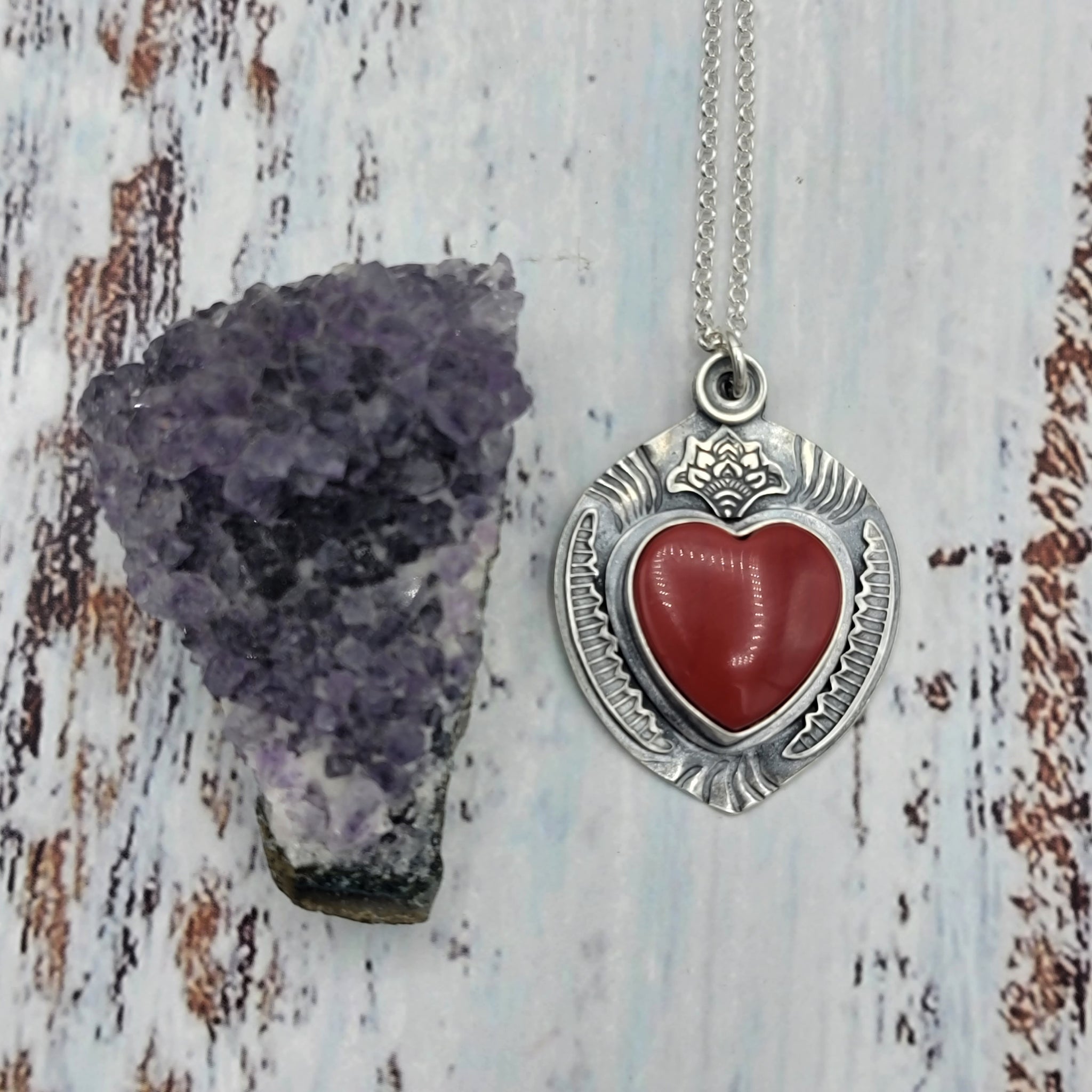 Rosarita Folklore Heart Pendant in Sterling Silver