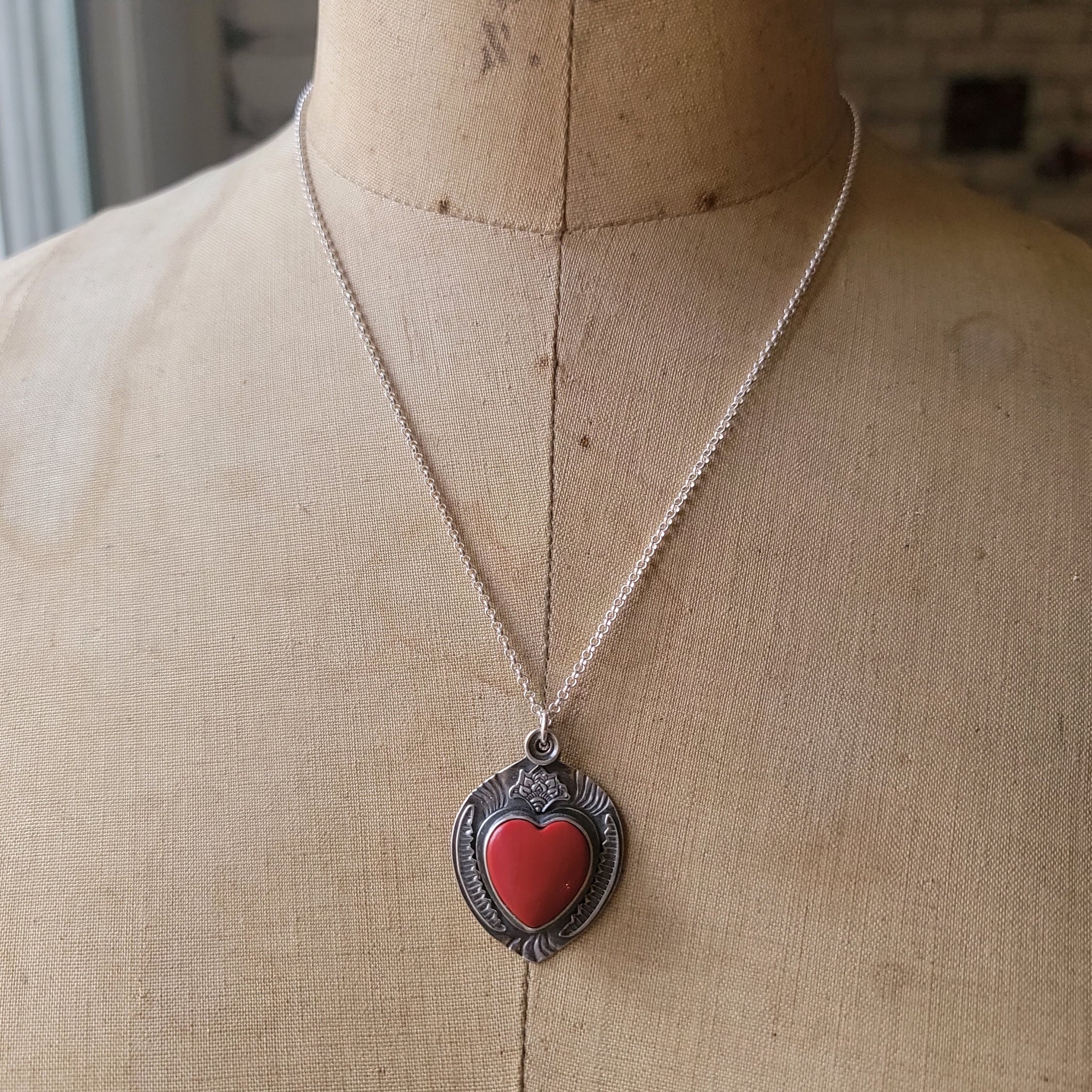 Rosarita Folklore Heart Pendant in Sterling Silver