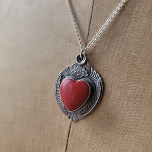 Rosarita Folklore Heart Pendant in Sterling Silver