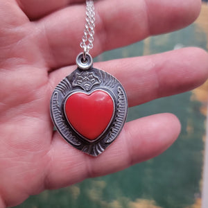 Rosarita Folklore Heart Pendant in Sterling Silver