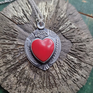 Rosarita Folklore Heart Pendant in Sterling Silver