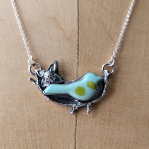 Turquoise Bluebird Pendants in Sterling Silver