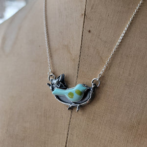 Turquoise Bluebird Pendants in Sterling Silver