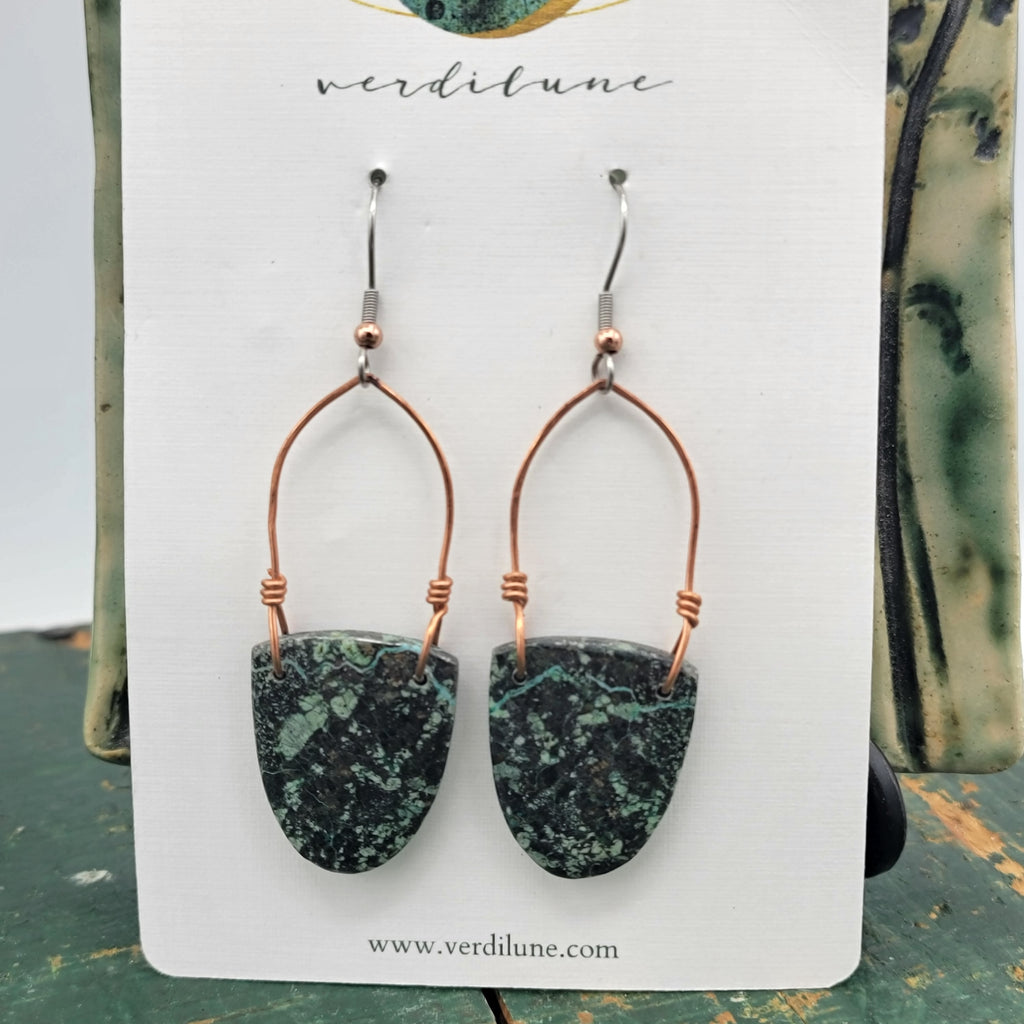 The Earthy Gemstone Collection - African Turquoise & Copper Earrings