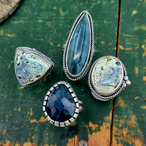 DEPTHS Teal Gemstones Collection in Sterling Silver