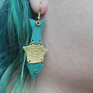 Kinetic Fish Earrings - Repurposed Tin Jewelry