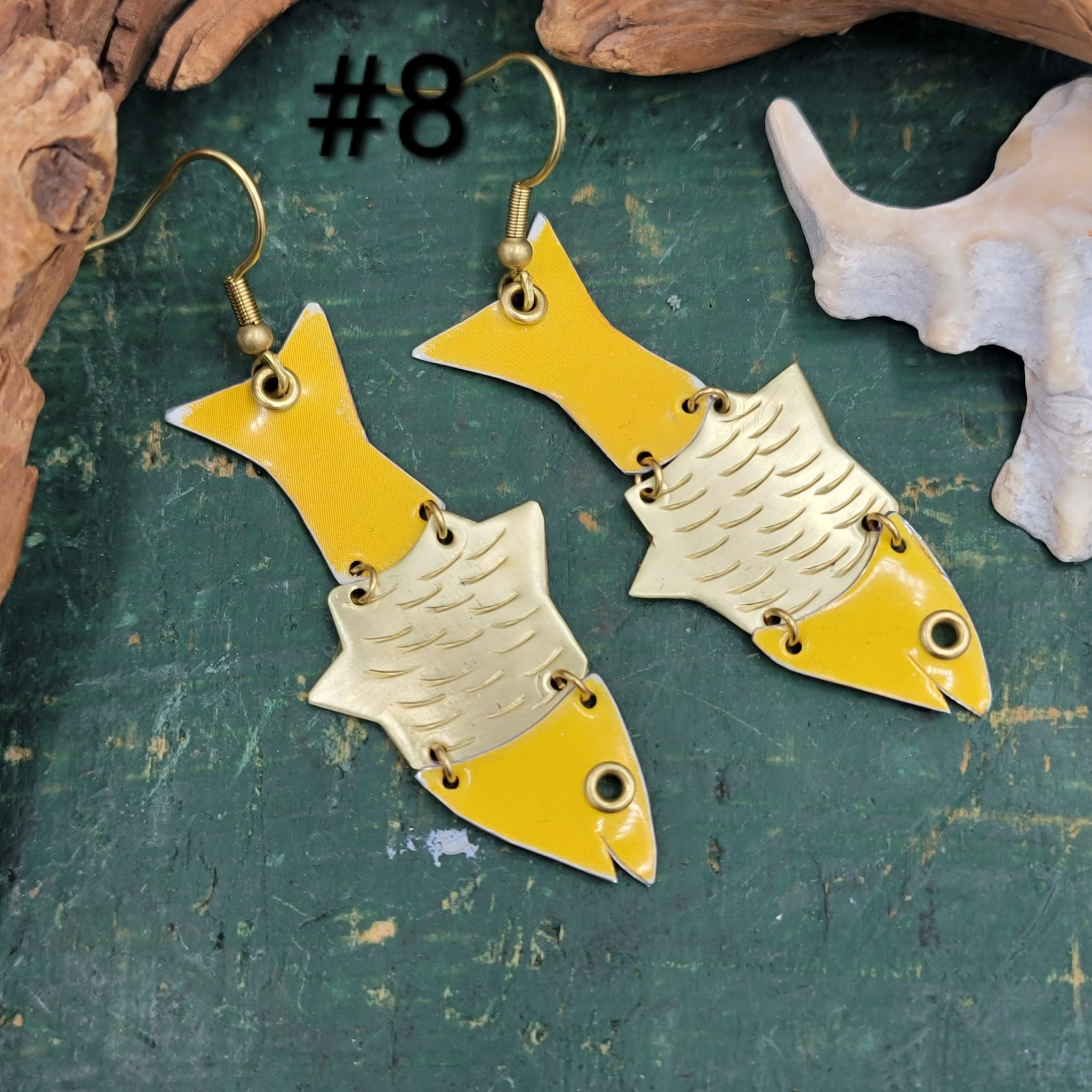 Kinetic Fish Earrings - Repurposed Tin Jewelry